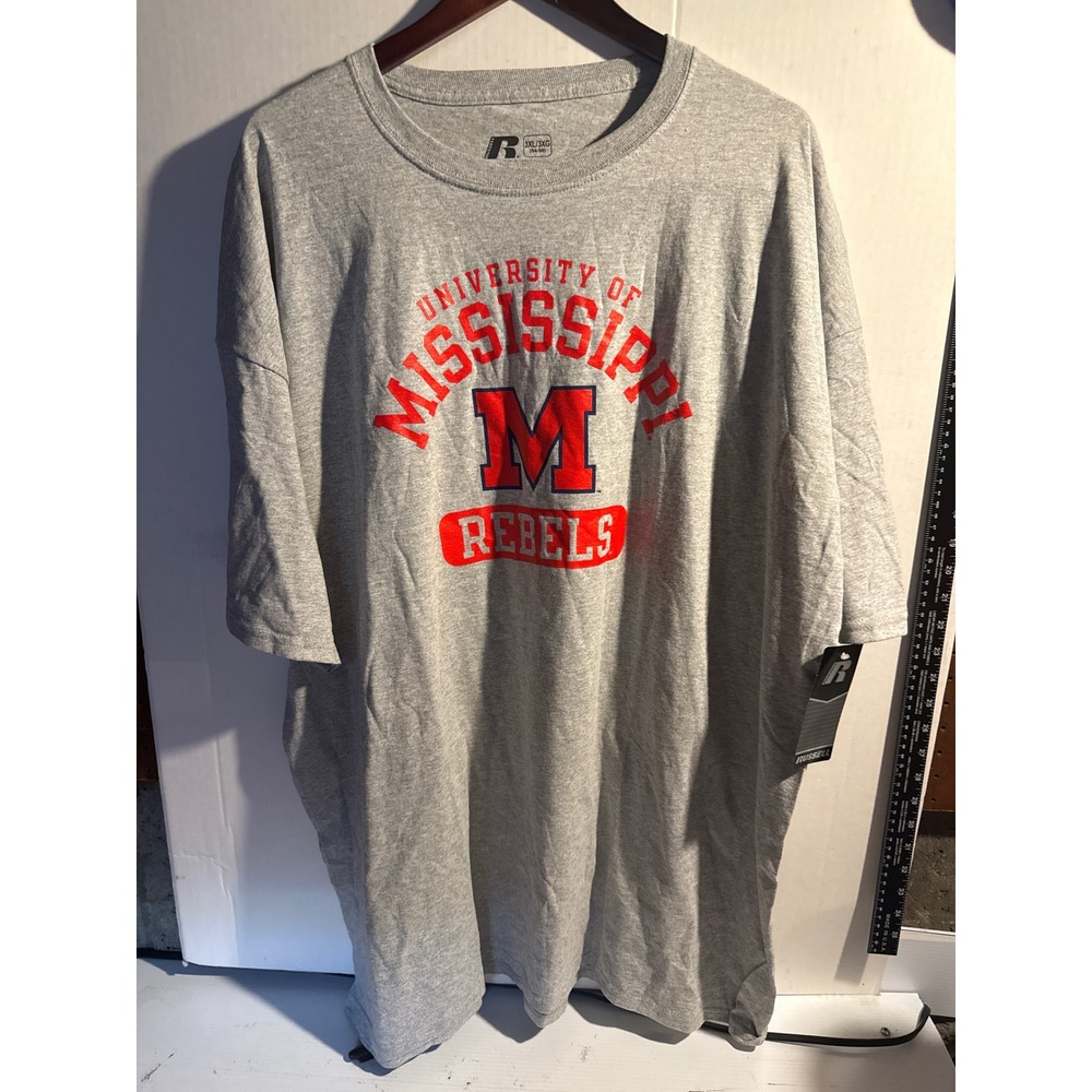 Russell Athletic University of Mississippi Rebels T-Shirt Gray Mens 3XL NWT